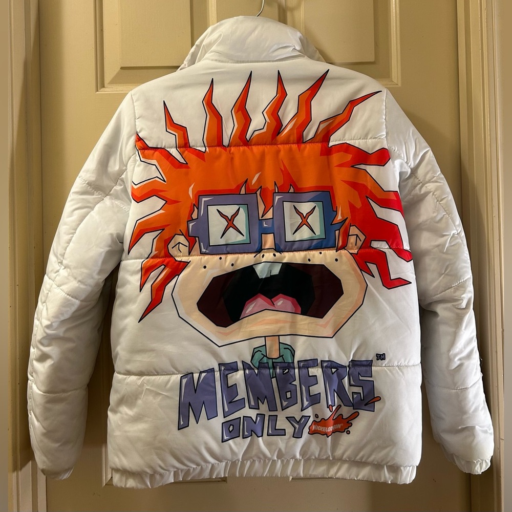Members Only Nickelodeon Reversible Cire Puffer Cartoon Jacket